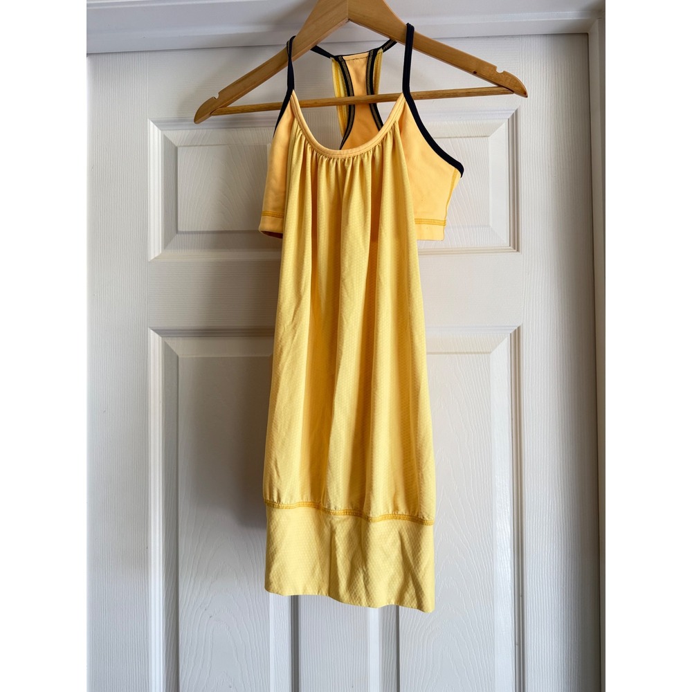 Lululemon No Limit Tank Top Womens Yellow Built In Bra Racerback Activewear